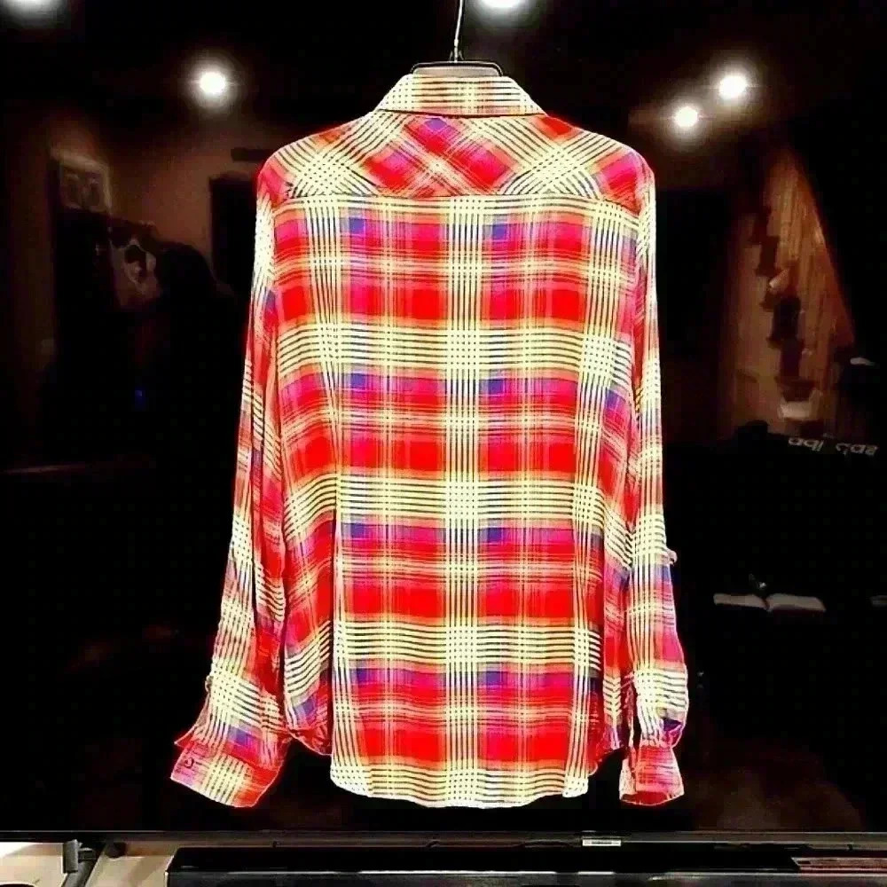 Zac & Rachel Button-down Plaid shirt size LG (T182 5.5) - Picture 2 of 6